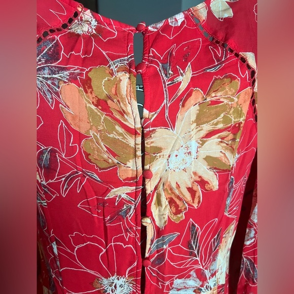 Free People Eyes on You Trapeze Mini Dress Floral Print | Orange Floral Dress - Picture 8 of 11